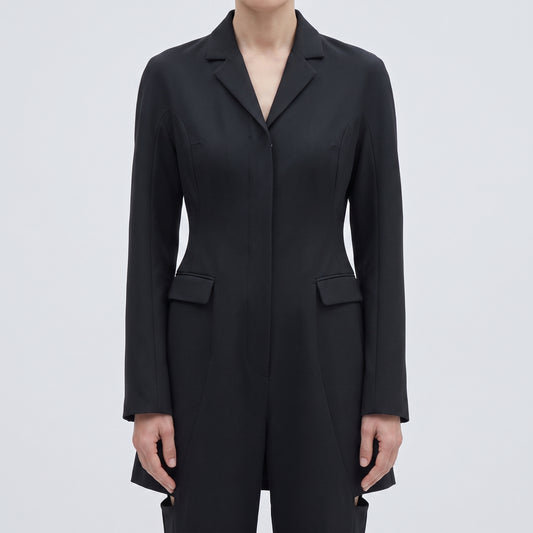 Tailored Wool Blend Jumpsuit