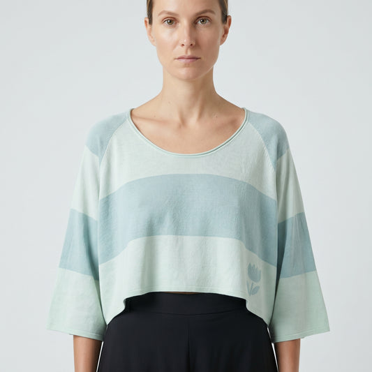 Striped Cropped Knit Sweater