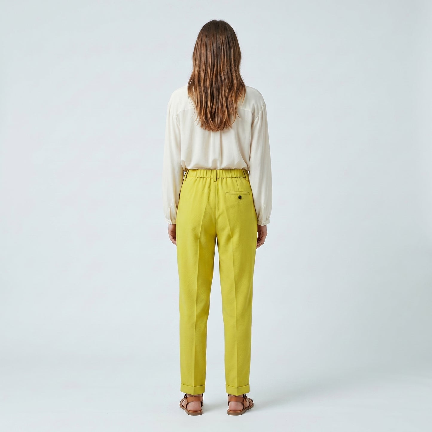 High Waisted Pleated Tapered Trousers