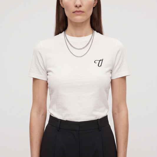 Minimalist Embroidered White Tee