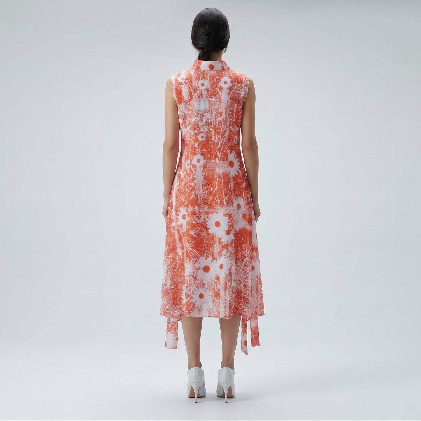 Floral Sleeveless Collared Shirt