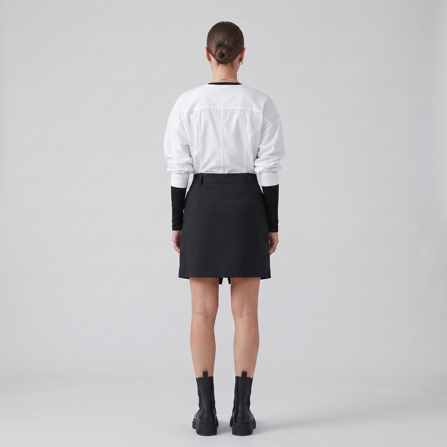 Minimalist Black Asymmetric Skirt