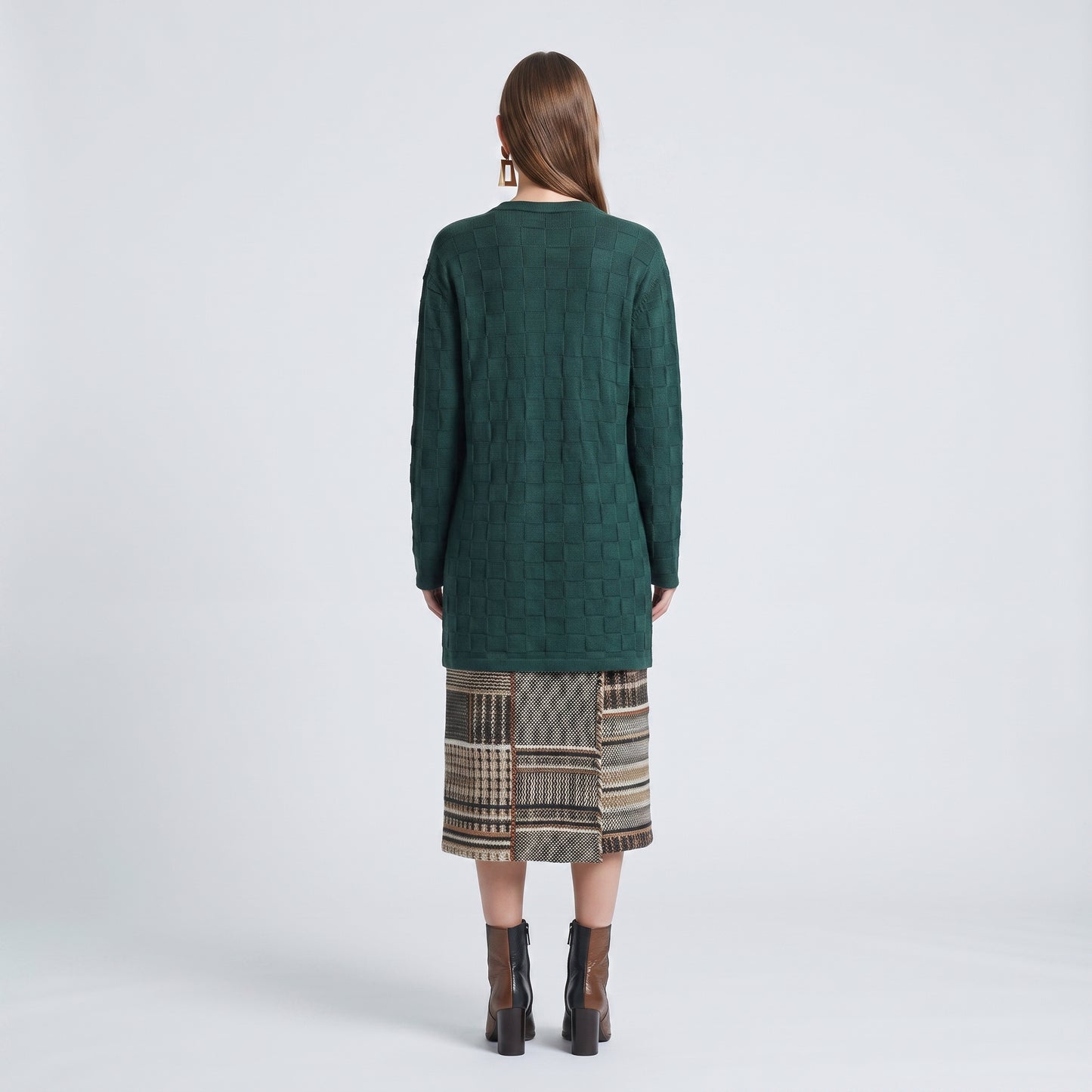 Textured Forest Green Cardigan