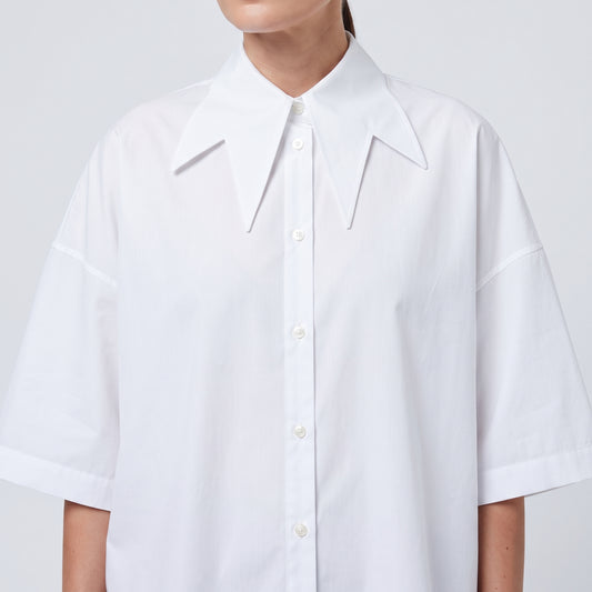Oversized Pointed Collar Shirt