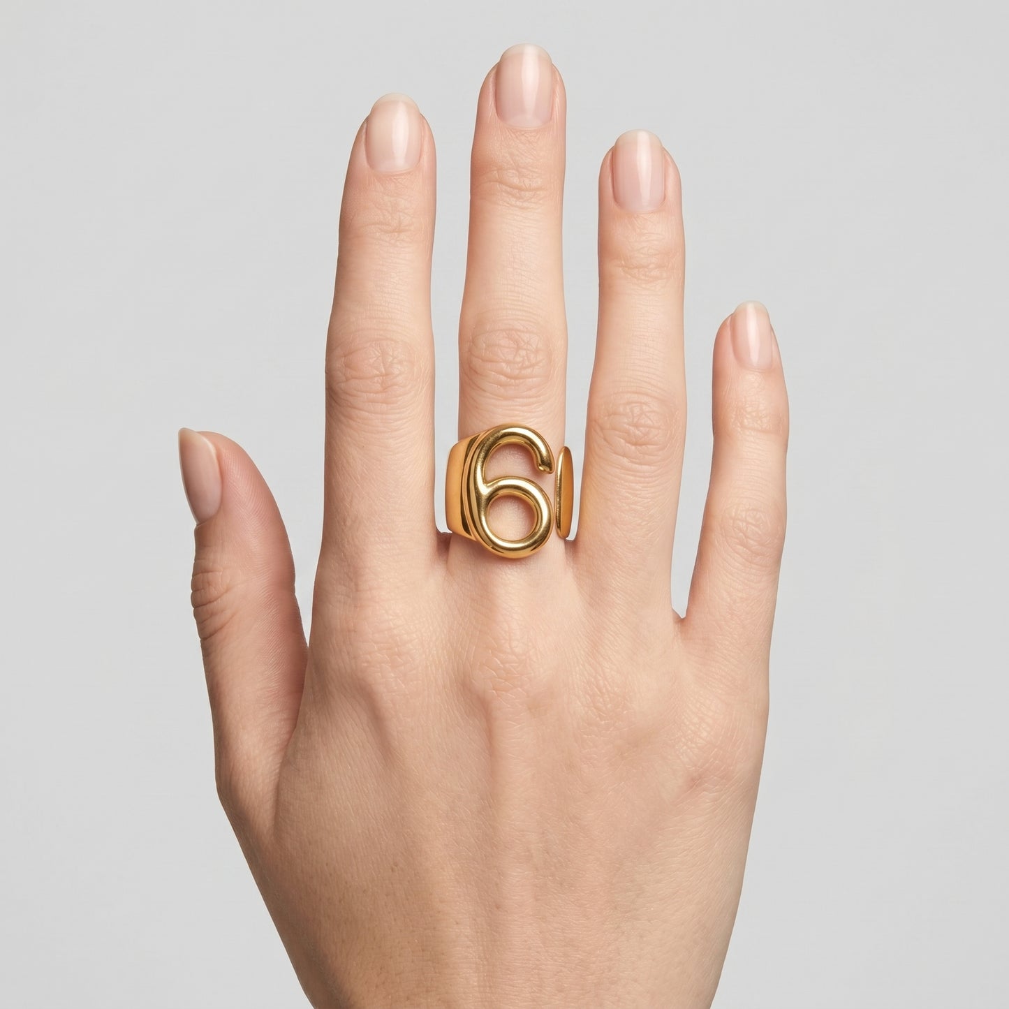 Sculptural Gold Number Cuff
