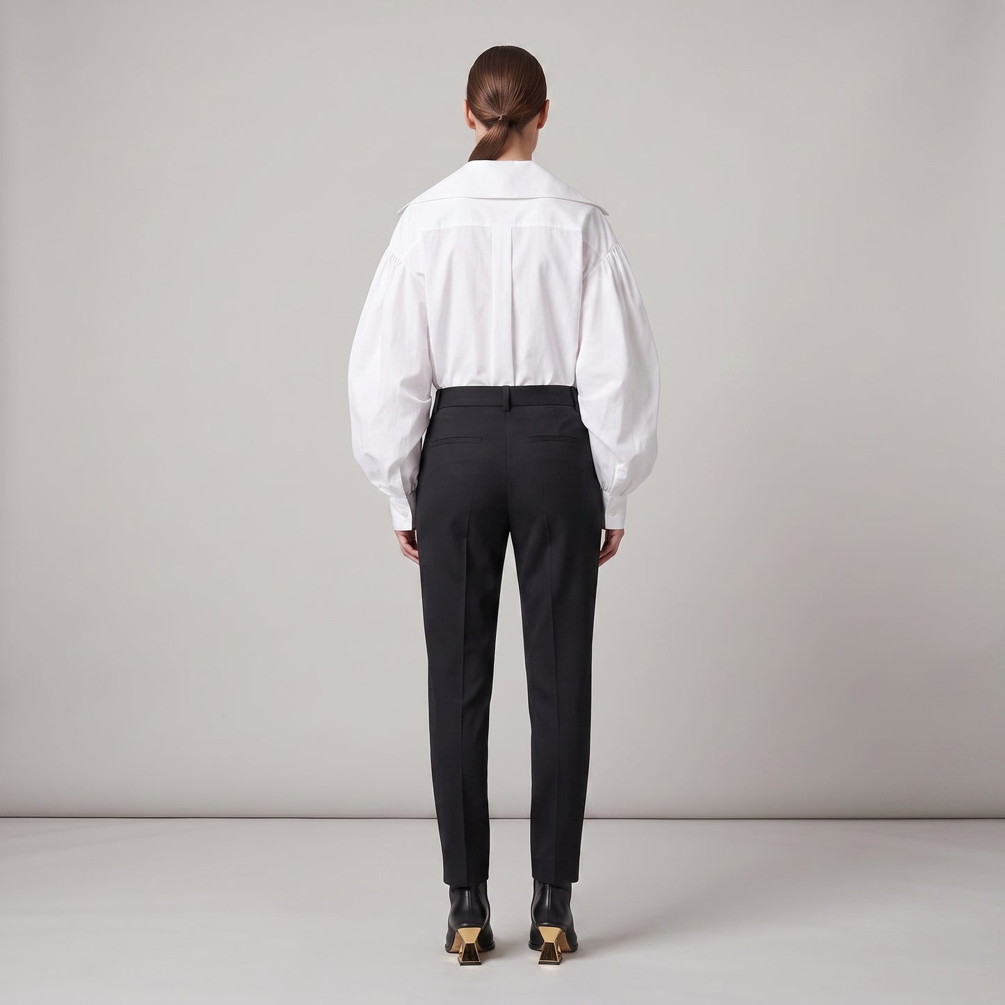 Tailored Slim-Fit Black Trousers