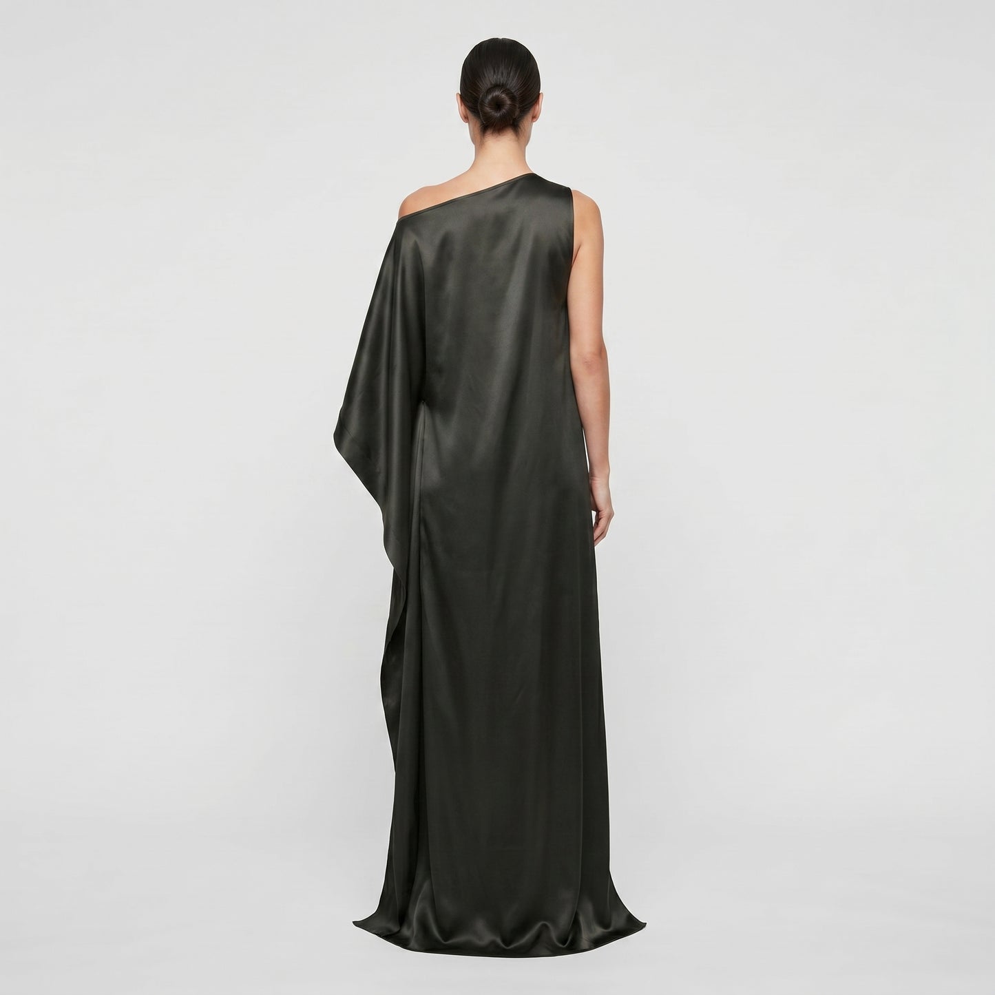 Asymmetric One-Shoulder Satin Dress