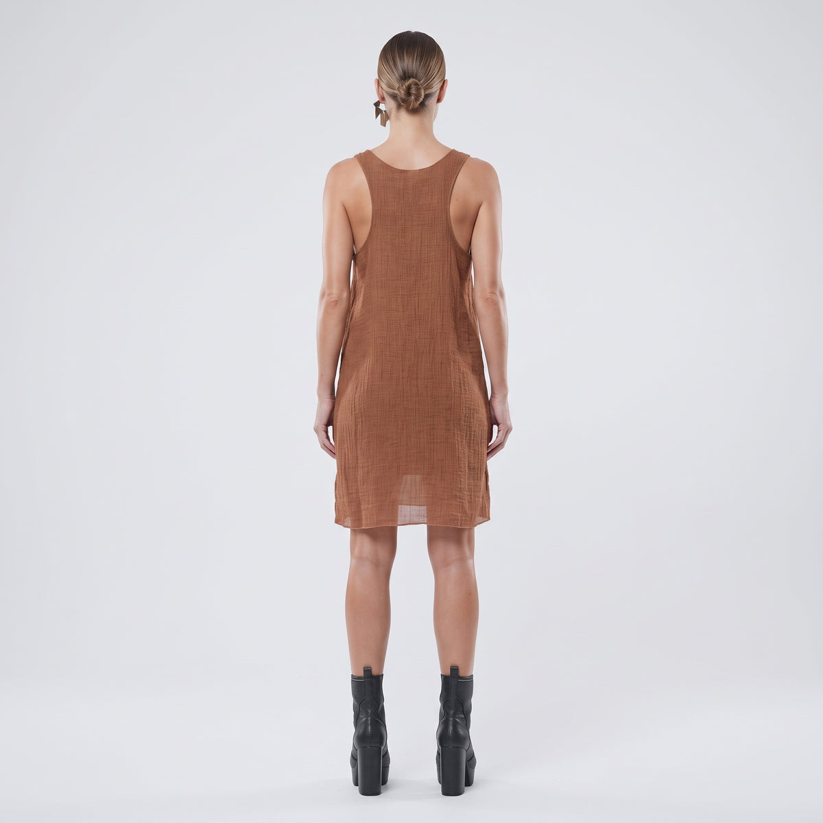 Textured Cotton Racerback Tank Top