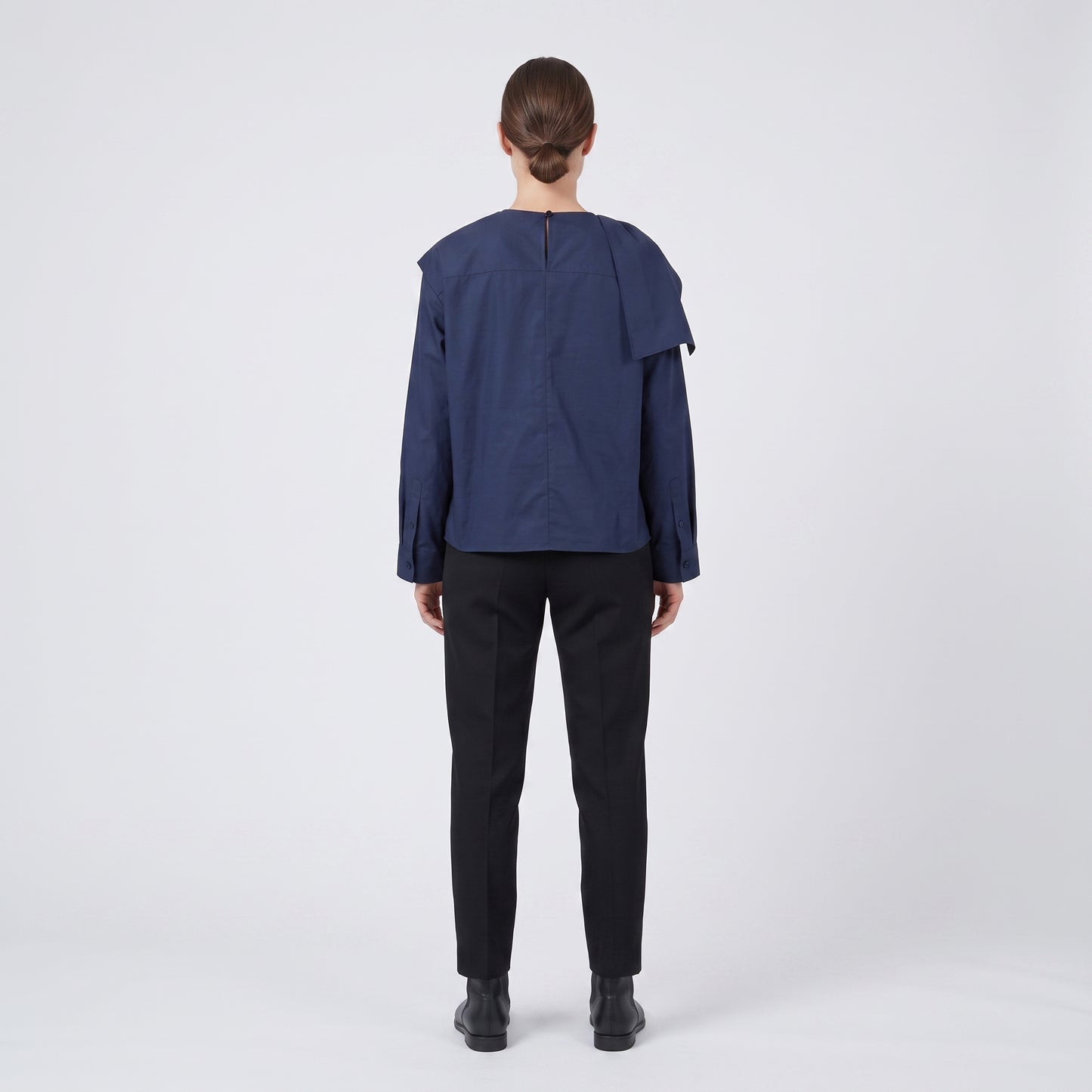 Draped Mock Neck Blouse