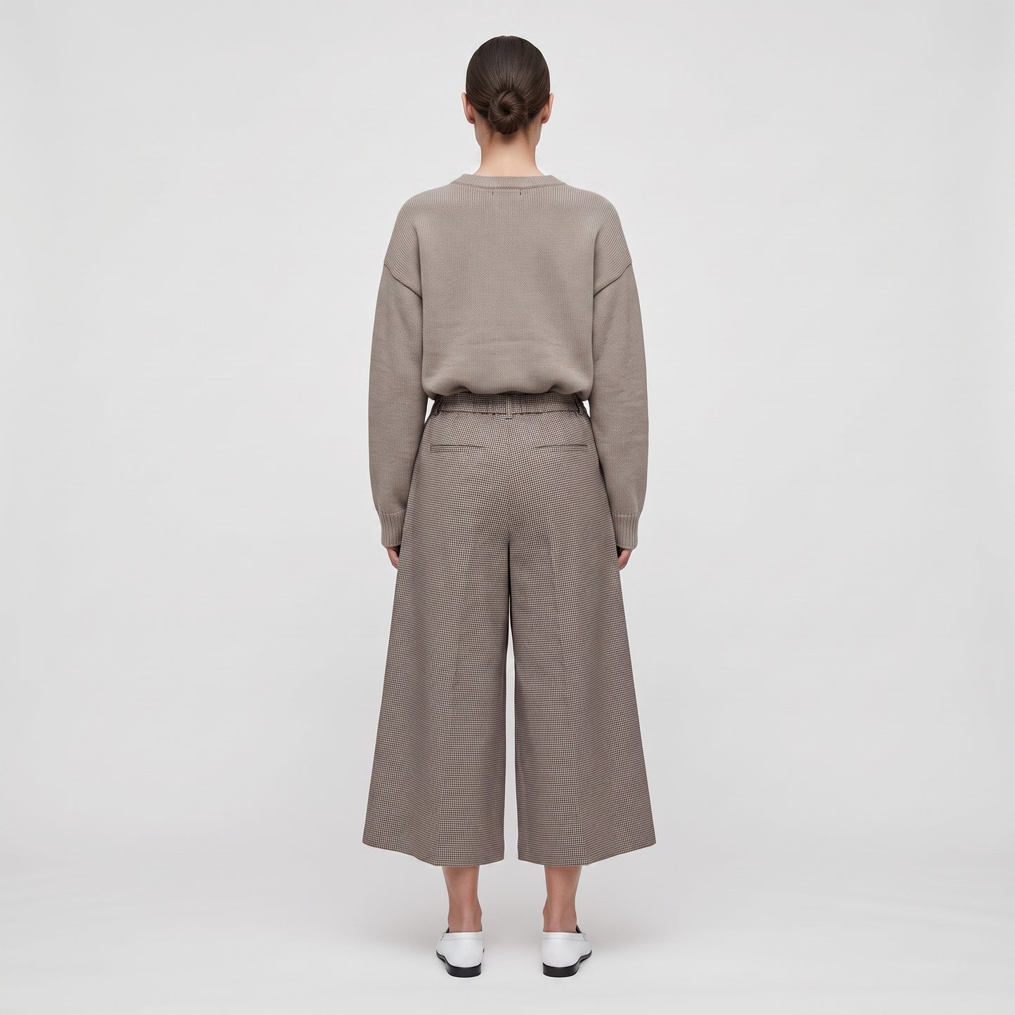 Tailored Houndstooth Culotte Trousers