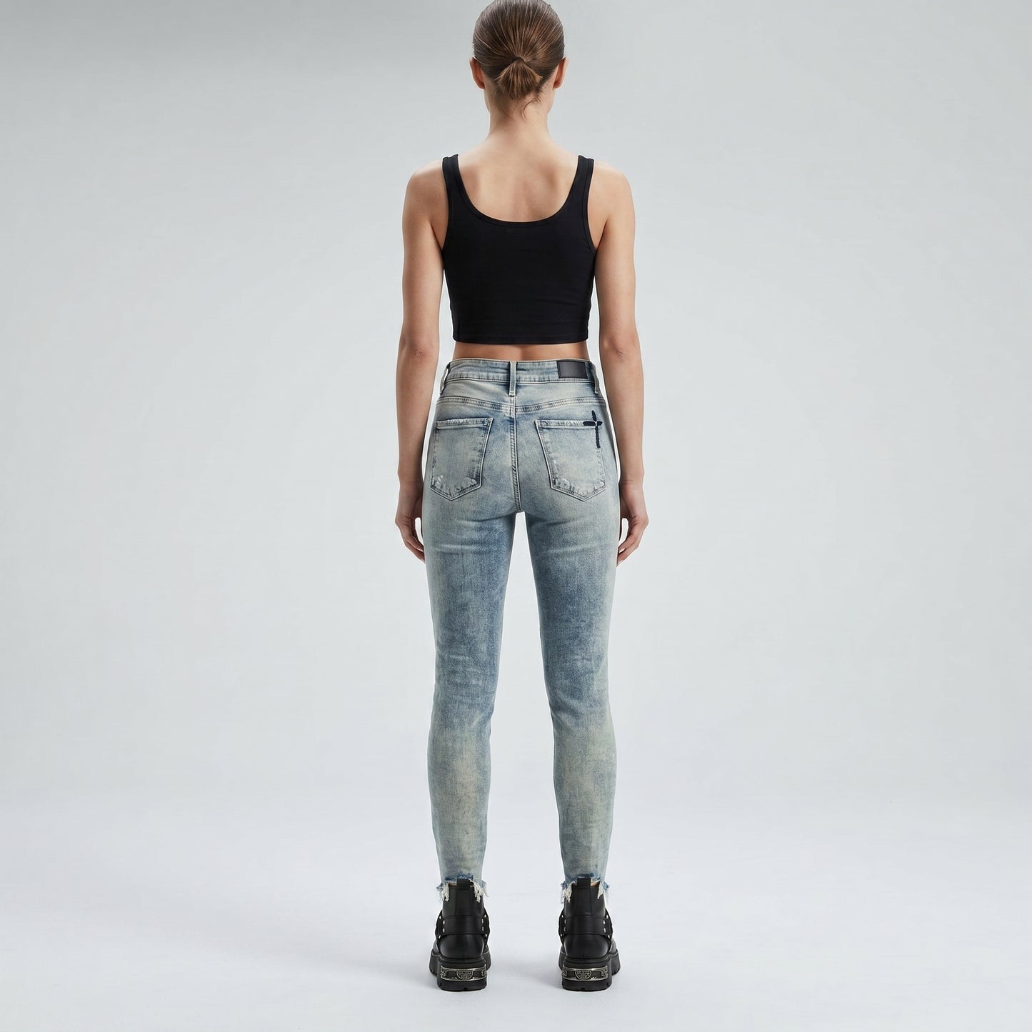 Distressed Light Wash Skinny Jeans