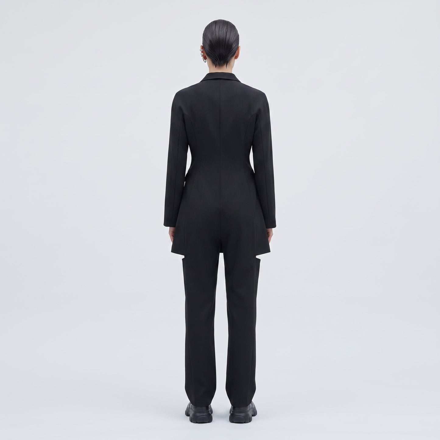 Tailored Wool Blend Jumpsuit
