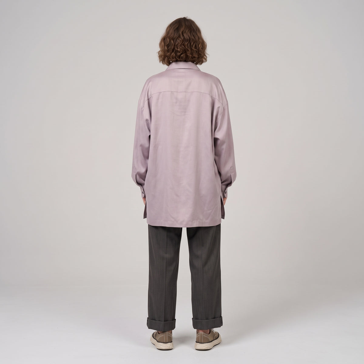 Satin Shirt With Integrated Tie