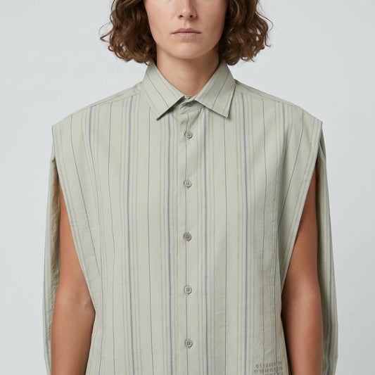 Deconstructed Striped Cotton Shirt