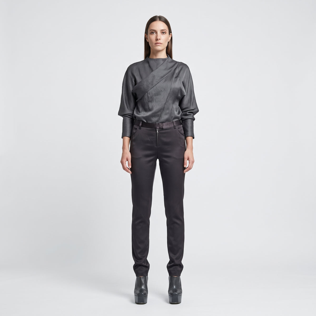 Satin Slim Fit Trousers