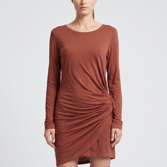 Ruched Long Sleeve Mini Dress