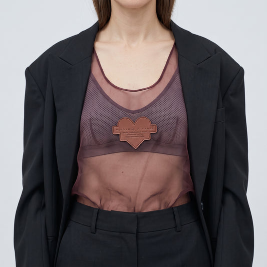 Sheer Burgundy Heart Patch Tank