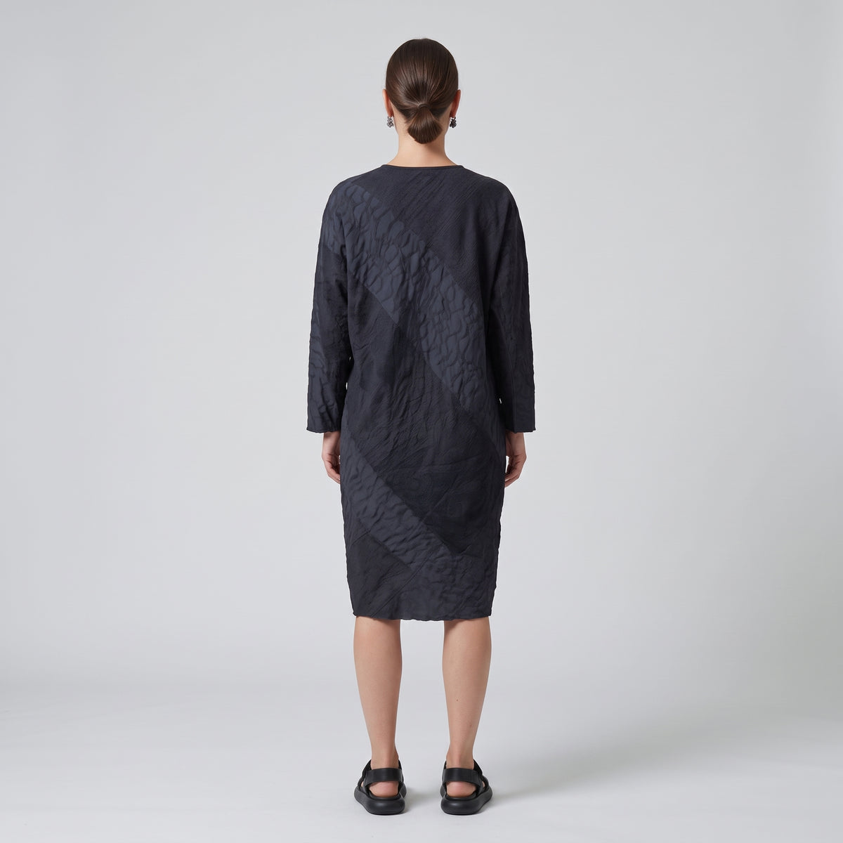 Textured Panel Crewneck Top
