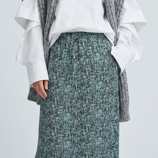Abstract Print A-Line Skirt