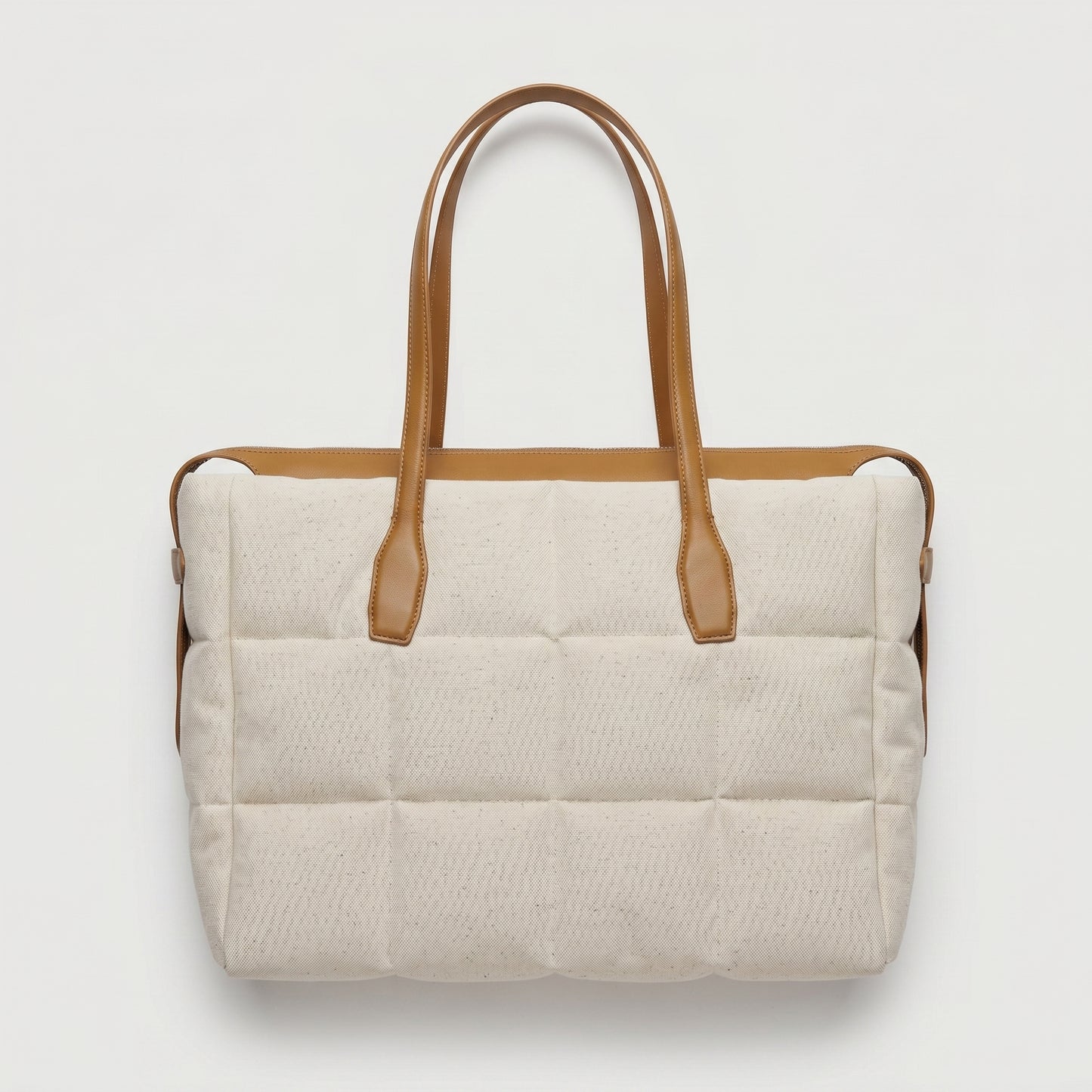 Quilted Linen Blend Tote Bag