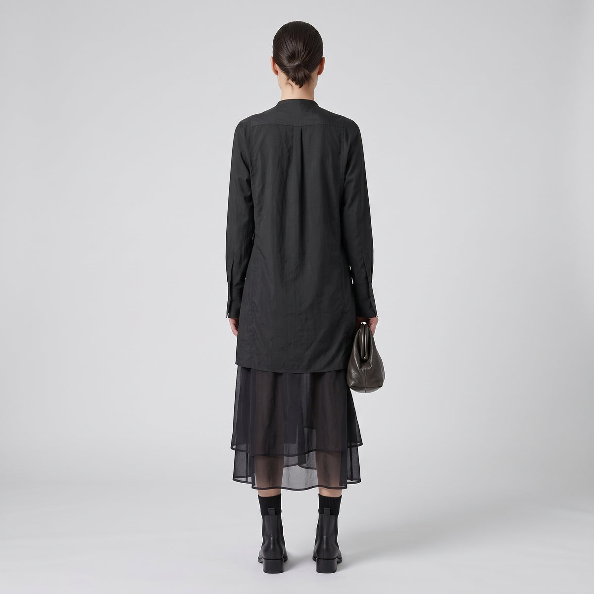 Minimalist Black Cotton Tunic