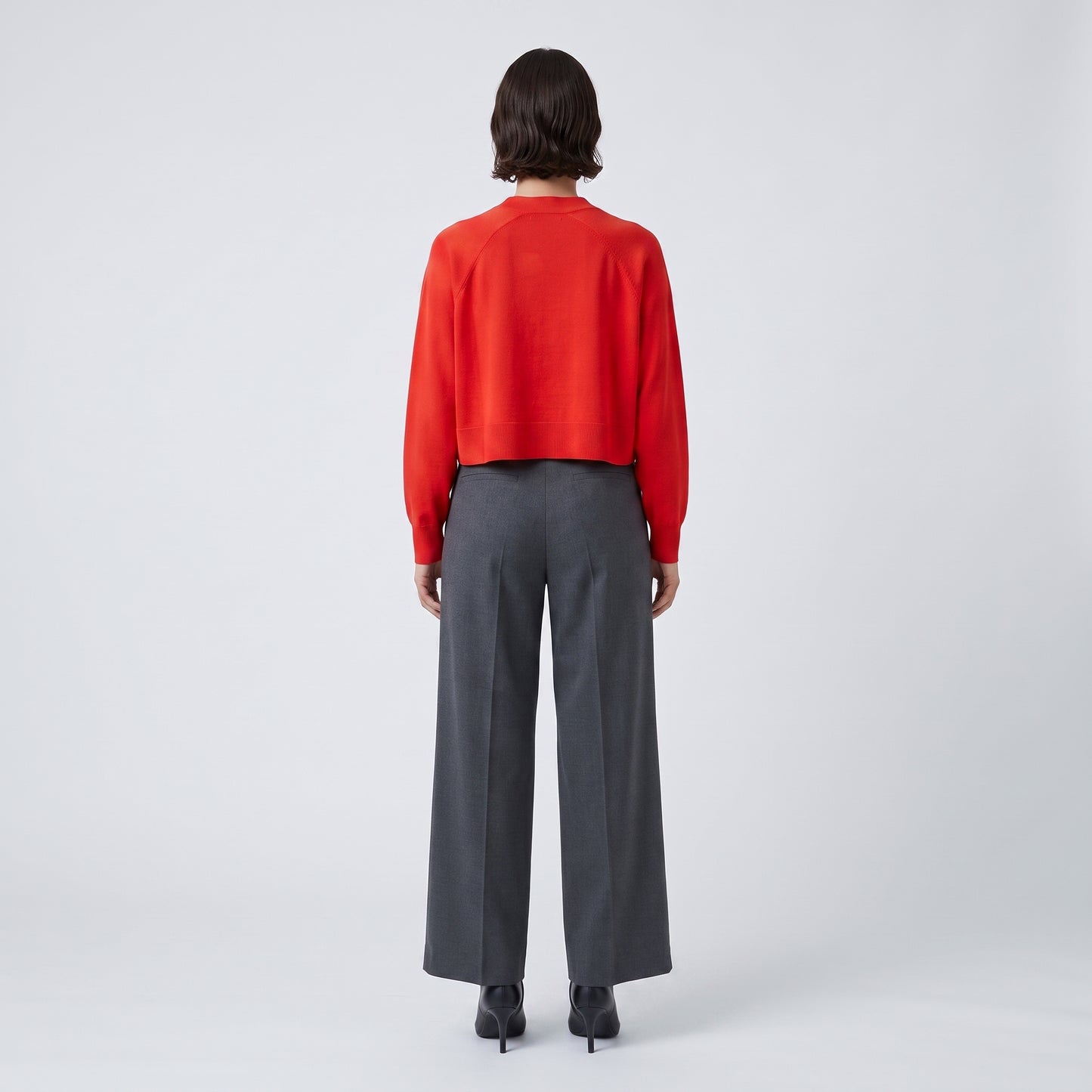 Cropped Button-Front Knit Cardigan