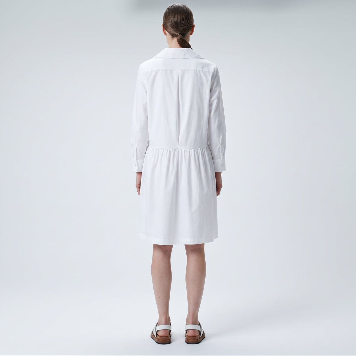 Minimalist White Shirt Dress