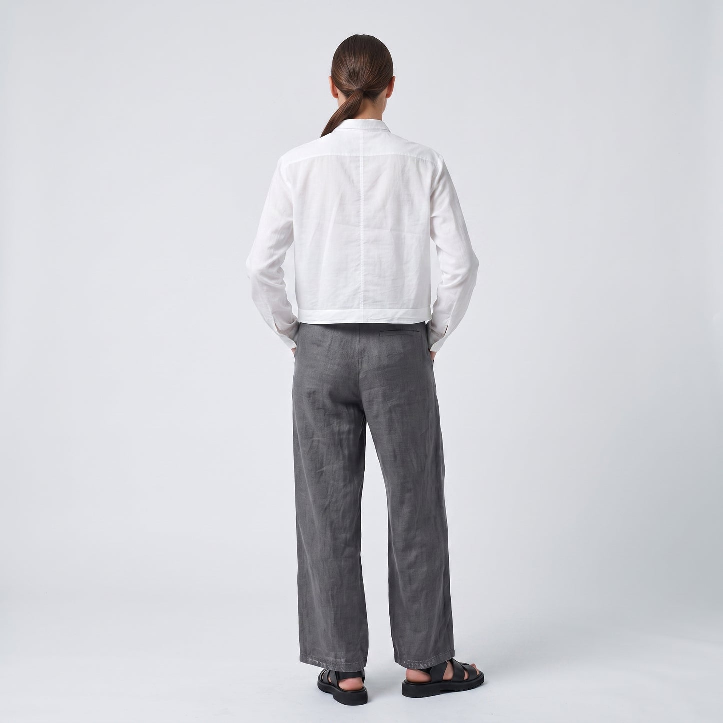 Crisp Ruffled White Cotton Shirt