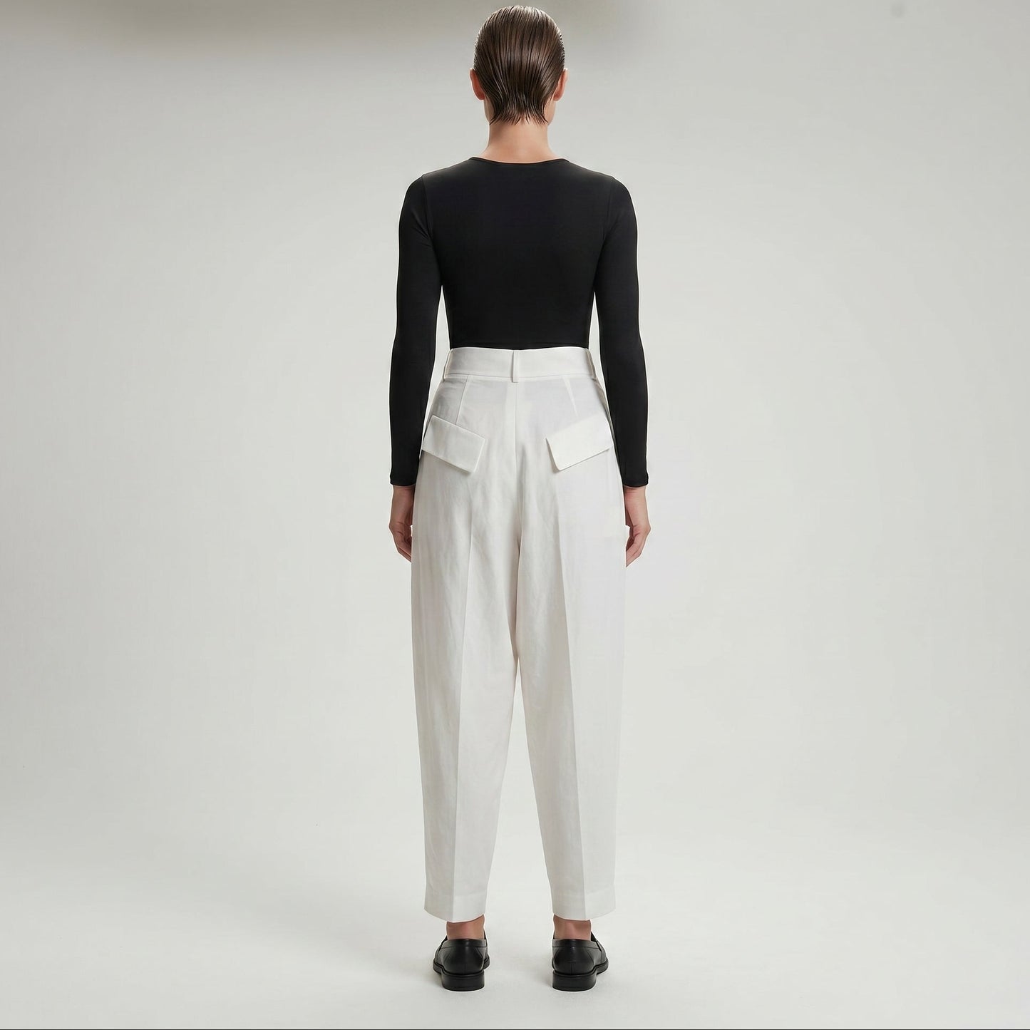 High-Waisted Tailored Paperbag Trousers