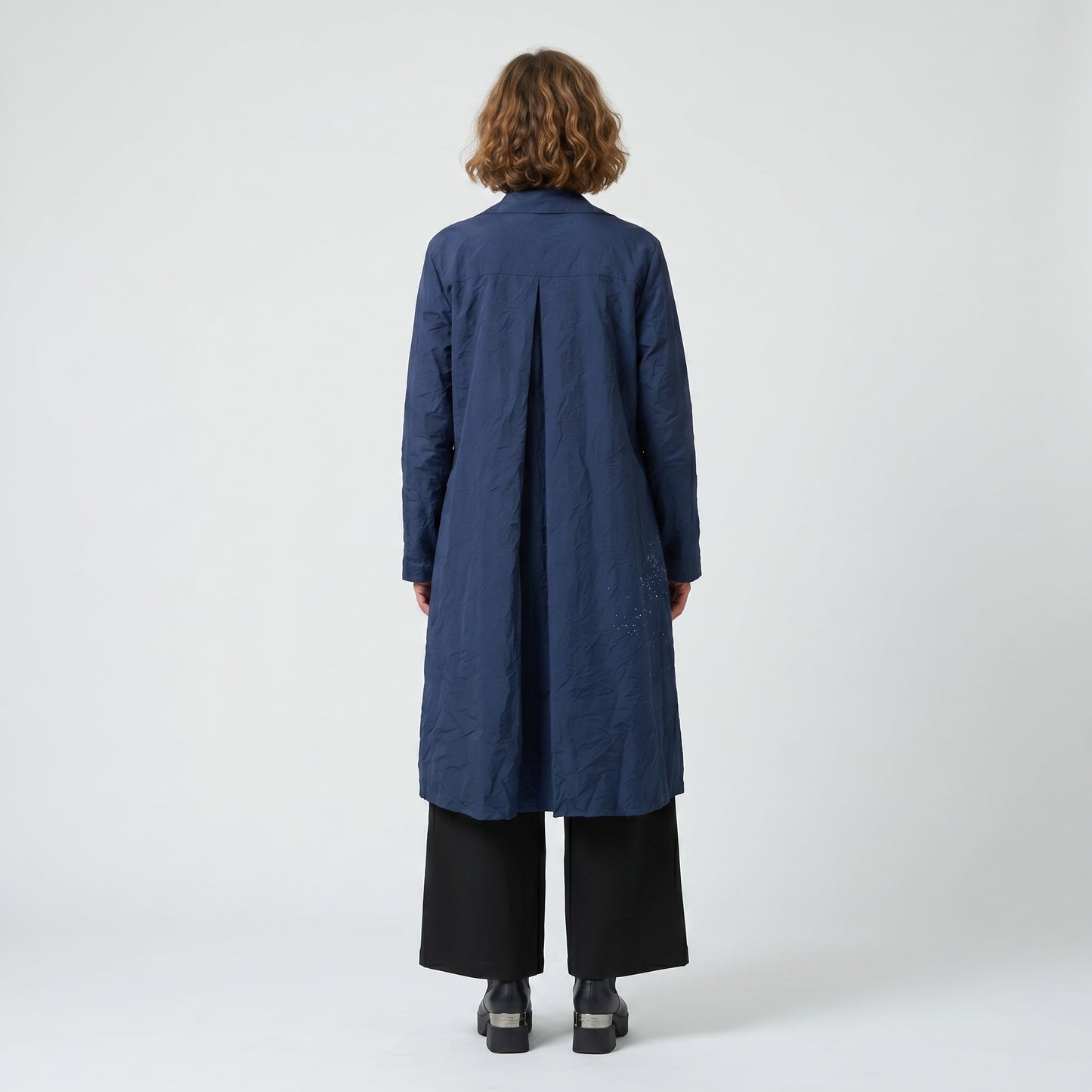 Splattered Crinkle Long Coat