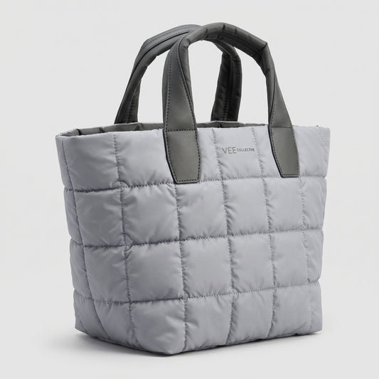 Quilted Lightweight Nylon Tote Bag