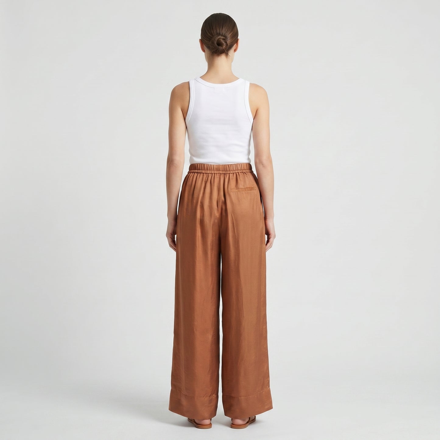 Fluid Wide-Leg Drawstring Trousers