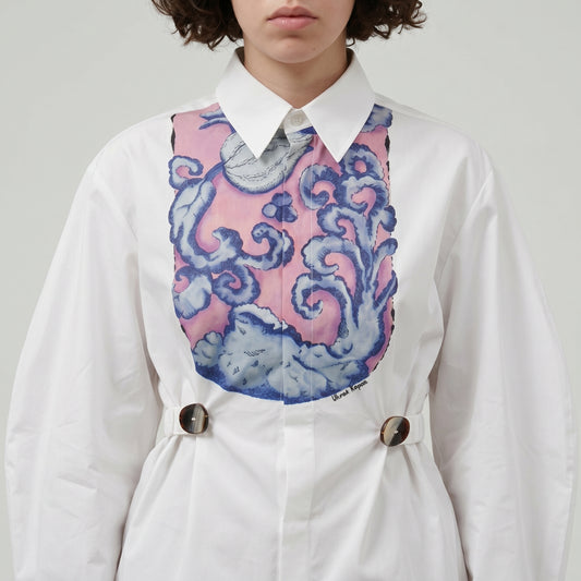 Graphic Insert Fitted Cotton Shirt