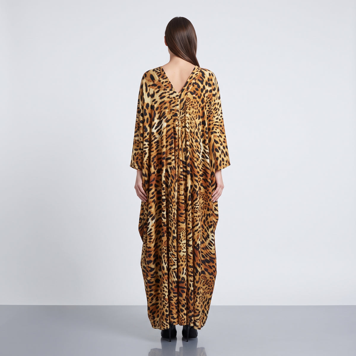Leopard Print V-Neck Dress