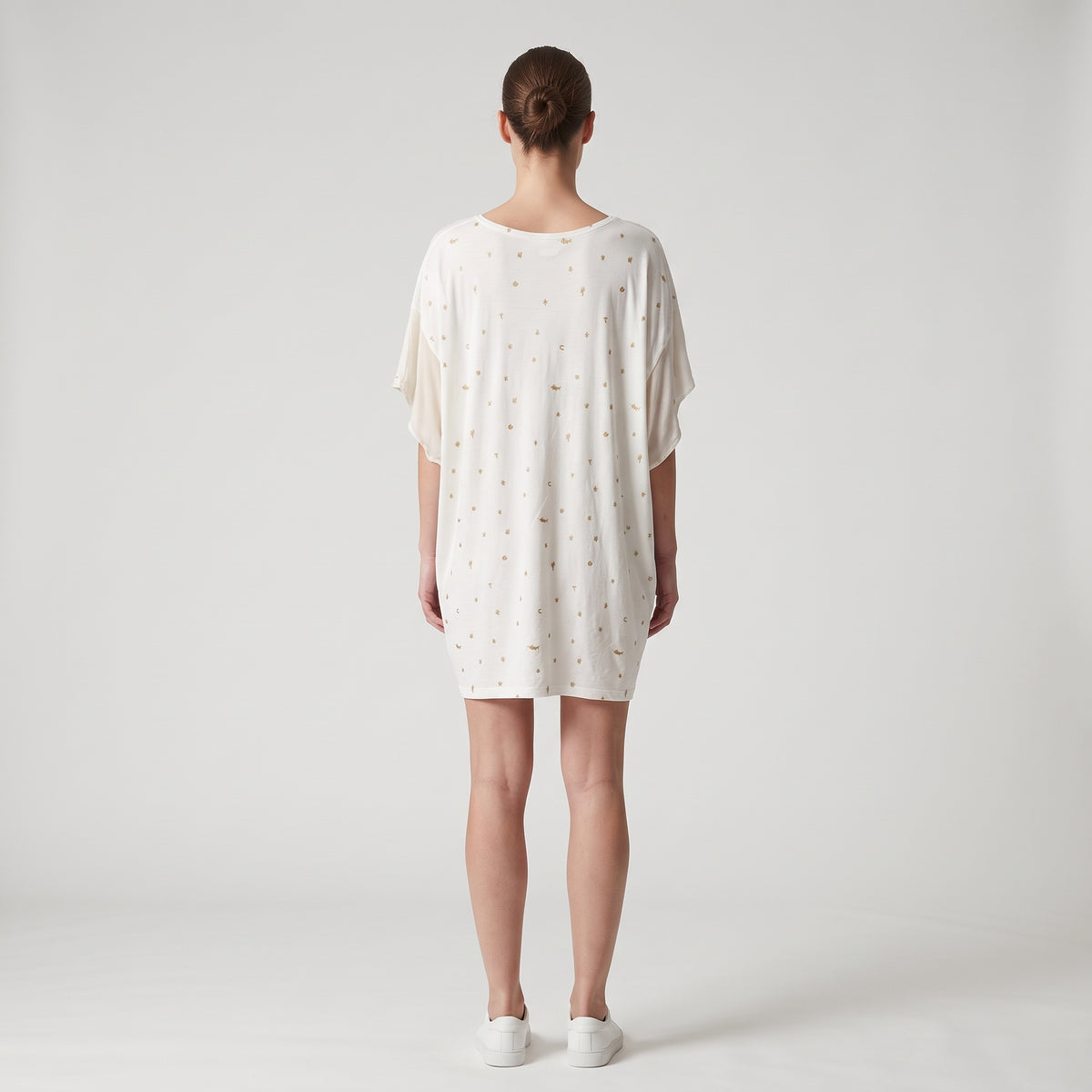 Metallic Bow Embellished Cotton Tee