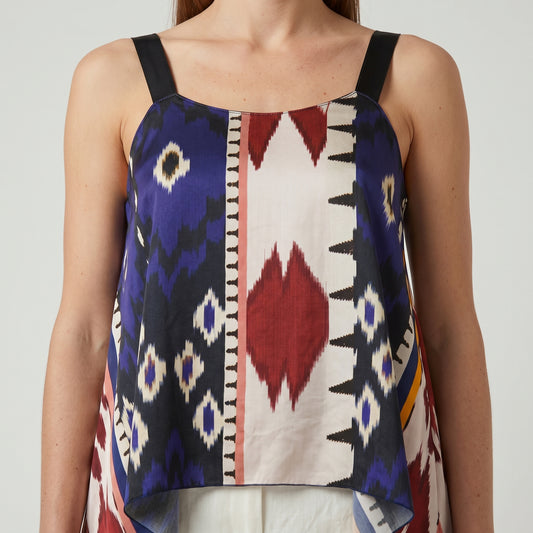 Ikat Print Silk Camisole