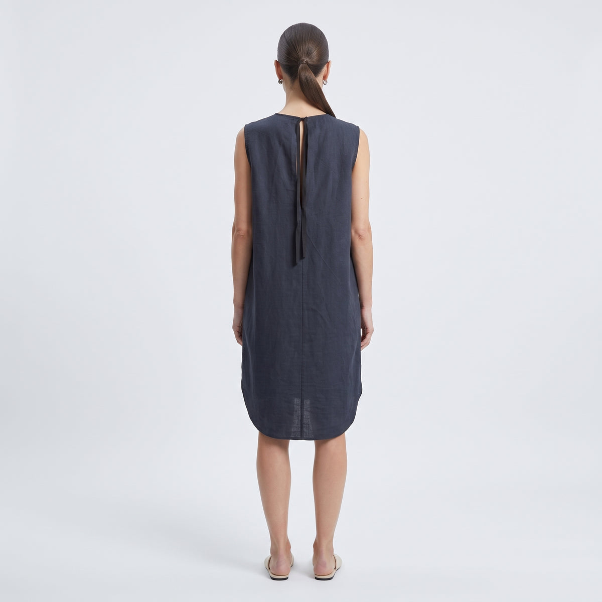 Sleeveless Cotton Side-Slit Top