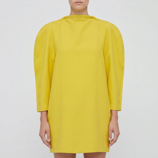 Yellow Cocoon Shift Dress