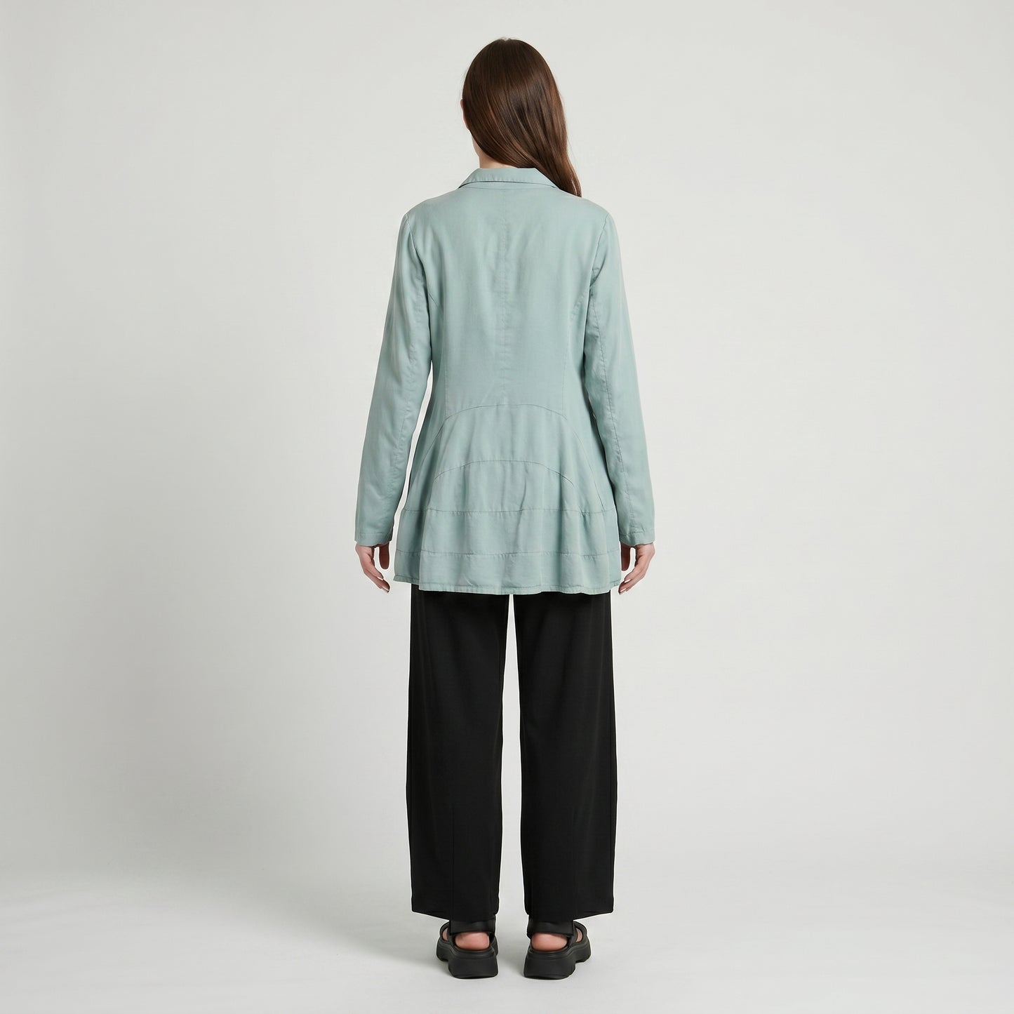 Flared Peplum Buttoned Jacket