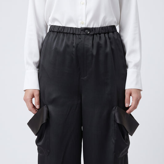 Satin Cargo Utility Trousers