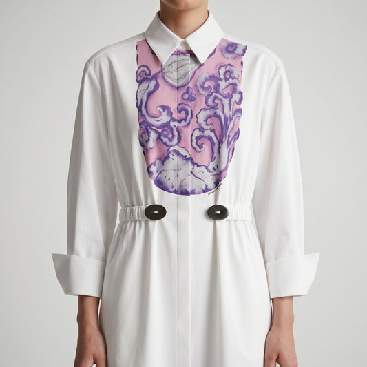Graphic Detailed Midi Shirt Dress