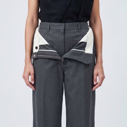 Tailored Pinstripe Wide Leg Trousers