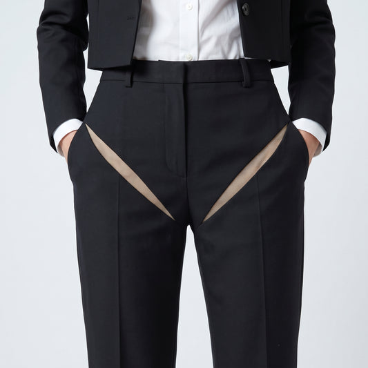 Cutout Detail Tailored Trousers
