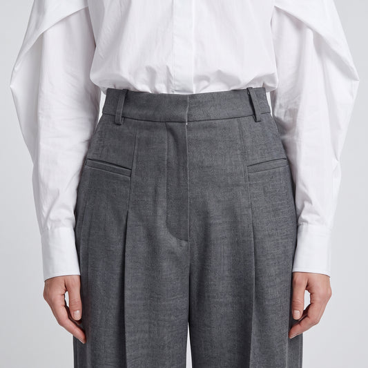 Tailored High-Rise Grey Trousers