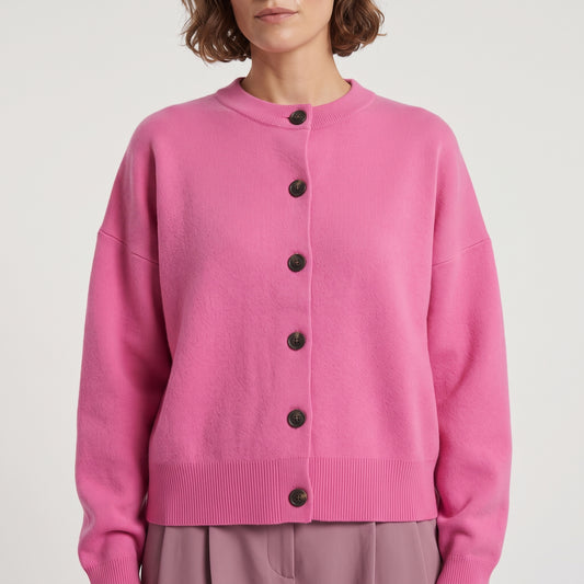 Vibrant Fuchsia Knit Cardigan