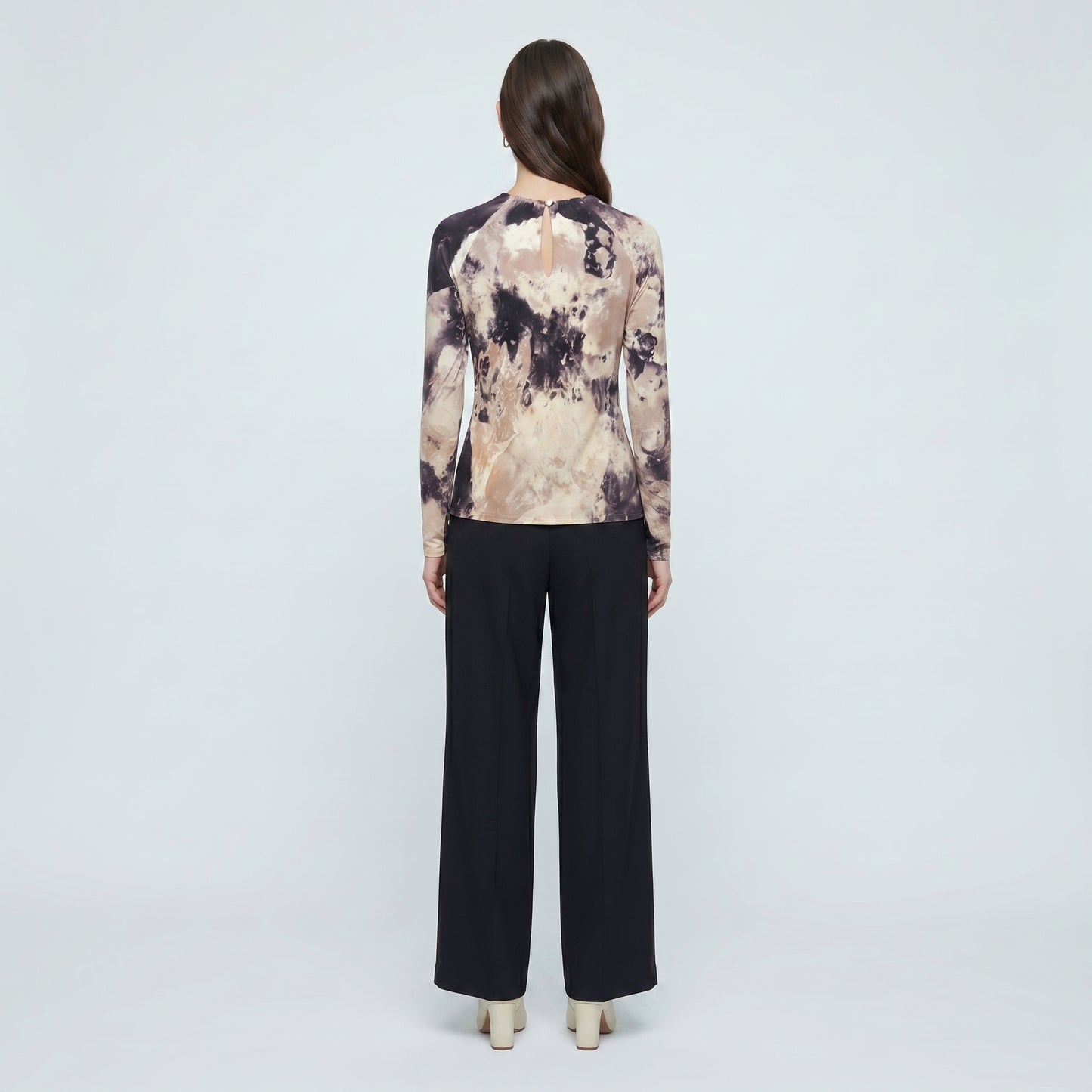 Abstract Print Keyhole Top