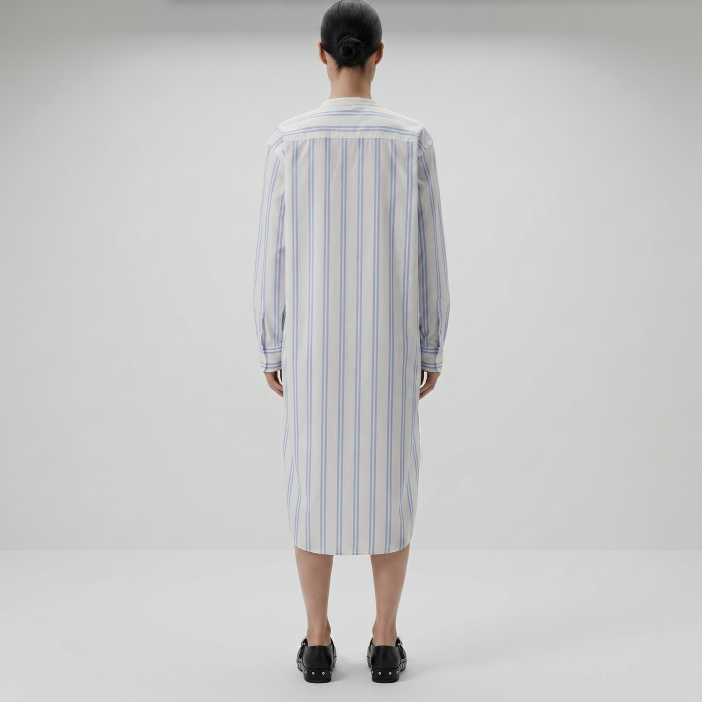 Graphic Print Striped Longline Shirt
