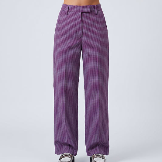 Check Pattern Tailored Trousers