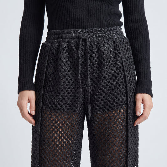 Open Knit Black Trousers