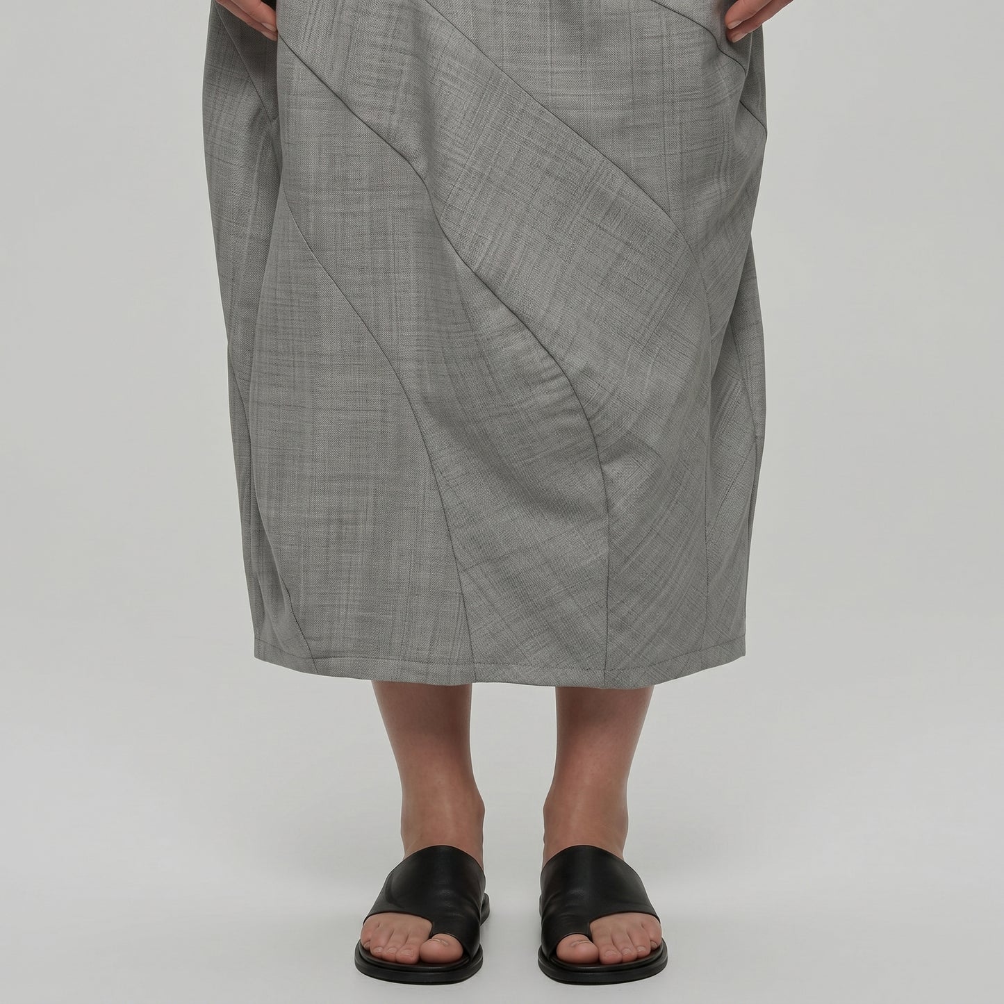 Architectural Paneled Tailored Skirt